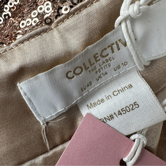 NWT Petite Metallic Gold Embroidered Sequin Midi Skirt with Split | US Size 10 - Picture 8 of 8